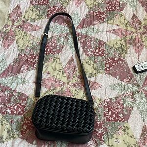 Urban Expressions Black Woven Crossbody Bag